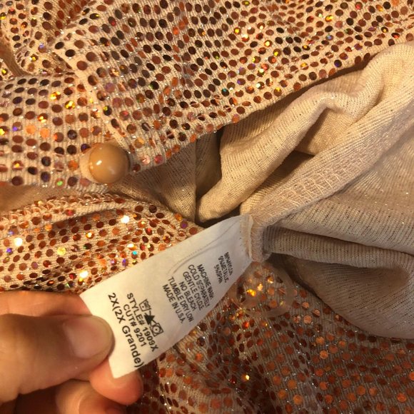 Good Time USA Champagne Sparkle Dress 2x - Picture 7 of 10
